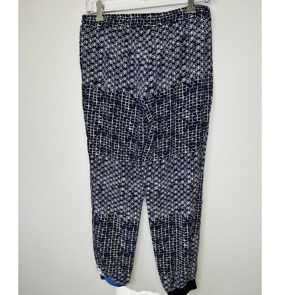 Tavik Womens Navy Ivory Polka Dot Cinch Tie Waist Banded Jogger Pant S - Picture 8 of 15